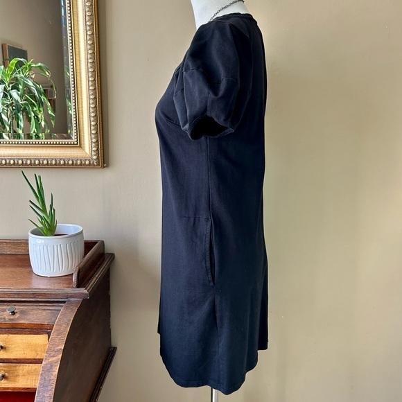 Anthropologie Velvet Graham and Spencer Black Puff Sleeve Mini Dress Pockets S - Picture 5 of 10